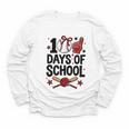 100 Days Of School Coquette Bow Baseball 100th Day Girl Kid Youth Long Sleeve Tee