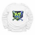 Awesome 67 Baseball Drip Effect Baseball 6-7 Meme Graphic Premium Tri-Blend Youth Long Sleeve Tee