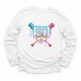 Baseball 50 Year Old Ice Cream Drip 50th Birthday Number 50 Youth Long Sleeve Tee