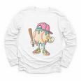 Cute Baseball Ice Cream Drip For Girls & Boys 2 Sides Youth Long Sleeve Tee