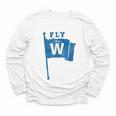 Fly The W Chicago Baseball Winning Flag Distressed Premium Tri-Blend Youth Long Sleeve Tee Fly The W Chicago Baseball Winning Flag Distressed Premium Tri-Blend Youth Long Sleeve Tee