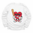 Heart Playing Baseball Valentines Day Youth Long Sleeve Tee Heart Playing Baseball Valentines Day Youth Long Sleeve Tee