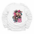 Punk Girl With Anger Kanji And Baseball Bat Youth Long Sleeve Tee