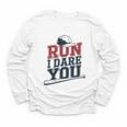 Run I Dare You Baseball Catcher Player Fan Youth Long Sleeve Tee Run I Dare You Baseball Catcher Player Fan Youth Long Sleeve Tee