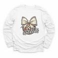 Wildcats Baseball Leopard Print Coquette Bow Mascot Game Day Youth Long Sleeve Tee
