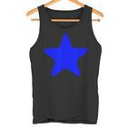 Einfarbiger Blauerternendruck – Blauertern Tank Top