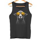 Schafonnenbrille Kunst Tier Illustration Grafikchaf Tank Top