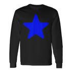 Einfarbiger Blauerternendruck – Blauertern Langarmshirts