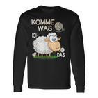 Komme Was Wolle Ichchaf Das Lustigeschaf Langarmshirts