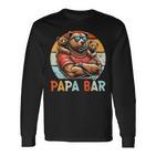 Papa Bär Papa Bearatertagohn Tochter 2 Kinder Retro Langarmshirts