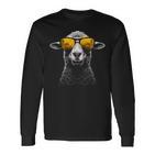 Schafonnenbrille Kunst Tier Illustration Grafikchaf Langarmshirts