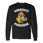Vorsicht Maschine Küken Bodybuilding Gym Fitness Langarmshirts