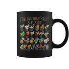 Lustige Italienische Gehirnrot-Figuren Alphabet Meme Brainrot Tassen