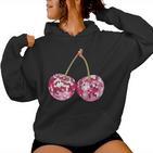 Ästhetischer Trendiger Y2k-Disco-Kugel Mit Kirsche Für Damen Girly Kapuzenpullover für Damen