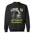 13 Geburtstag Jungenideo Gamer Level 13 Aktiviert Junge Sweatshirt
