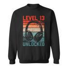 13 Geburtstag Jungenideo Gamer Level 13 Unlocked Jungs Sweatshirt