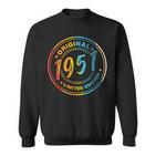 75Geburtstag Retrointage 1951 Mann Frau Geschenk Sweatshirt