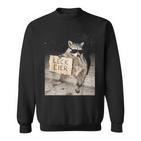 Leck Eier Lustiger Waschbär Mit Frecher Haltung Sweatshirt