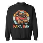 Papa Bär Papa Bearatertagohn Tochter 2 Kinder Retro Sweatshirt