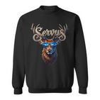 Trachten Herren Hirsch Lederhose Trachten Sweatshirt