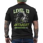 13 Geburtstag Jungenideo Gamer Level 13 Aktiviert Junge T-Shirt mit Rückendruck