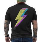 Bunte Retro-Blitz Grafik 70Er 80Er 90Er Jahre T-Shirt mit Rückendruck