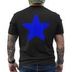 Einfarbiger Blauerternendruck – Blauertern T-Shirt mit Rückendruck