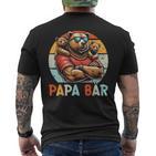 Papa Bär Papa Bearatertagohn Tochter 2 Kinder Retro T-Shirt mit Rückendruck