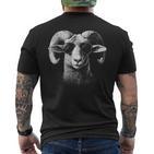Retro Ram Inonnenbrille Herren Damen Kinder Neuheit Lustig Ram T-Shirt mit Rückendruck