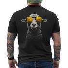 Schafonnenbrille Kunst Tier Illustration Grafikchaf T-Shirt mit Rückendruck