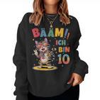 10 Geburtstag Junge Mädchen Geburtstags Katze Katzen Sweatshirt Frauen