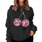Ästhetischer Trendiger Y2k-Disco-Kugel Mit Kirsche Für Damen Girly Sweatshirt Frauen
