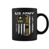 Vintage Army Proud Mom With American Flag Coffee Mug