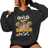 Dad And Mom Of The Birthday Boy Farm Family Matching Party Women Hoodie