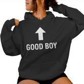 Good Boy Arrow Mom Saying For Boys Dog Lover Humor Women Hoodie
