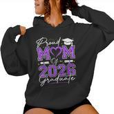 Proud Mom Of A 2026 Graduate Senior 2026 Purple Gold Vibes Women Hoodie