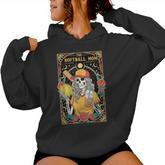 Softball Mom Tarot Card Skeleton Sports Mom Game Day Women Hoodie