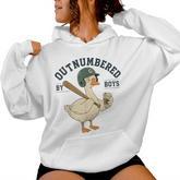 Outnumbered By Boys Goose Boy Mom Life Meme Women Hoodie