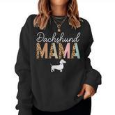 Dachshund Mama Leopard Dog Lover Dachshund Owner Mom Women Sweatshirt