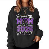 Proud Mom Of A 2026 Graduate Senior 2026 Purple Gold Vibes Women Sweatshirt