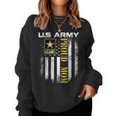 Vintage Army Proud Mom With American Flag Women Sweatshirt
