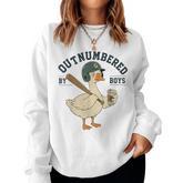 Outnumbered By Boys Goose Boy Mom Life Meme Women Sweatshirt