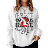 Volleyball Game Day Girls Volleyball Mom Red & Black Women Sweatshirt