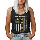 Vintage Army Proud Mom With American Flag Women Tank Top