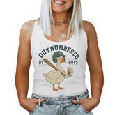 Outnumbered By Boys Goose Boy Mom Life Meme Women Tank Top