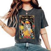 Softball Mom Tarot Card Skeleton Sports Mom Game Day Women's Oversized Comfort T-Shirt