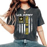 Vintage Army Proud Mom With American Flag Women's Oversized Comfort T-Shirt