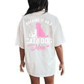 Cat And Dog Mom For Mother's Day Pet Lovers Furmama Women's Oversized Comfort T-Shirt Back Print