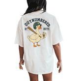 Outnumbered By Boys Goose Boy Mom Life Meme Women's Oversized Comfort T-Shirt Back Print