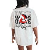 Volleyball Game Day Girls Volleyball Mom Red & Black Women's Oversized Comfort T-Shirt Back Print